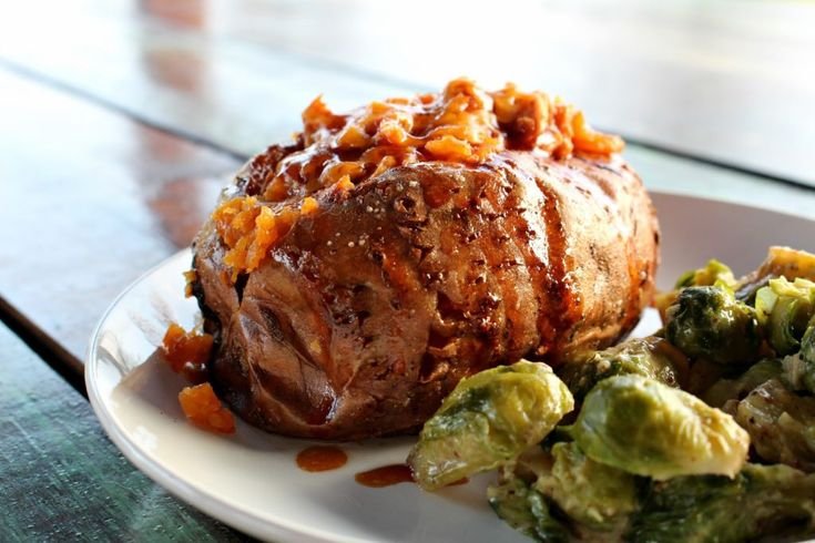 Crockpot BBQ Chicken Baked Potatoes