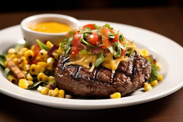 Coffee Crusted Ribeye With Grilled Corn Salsa